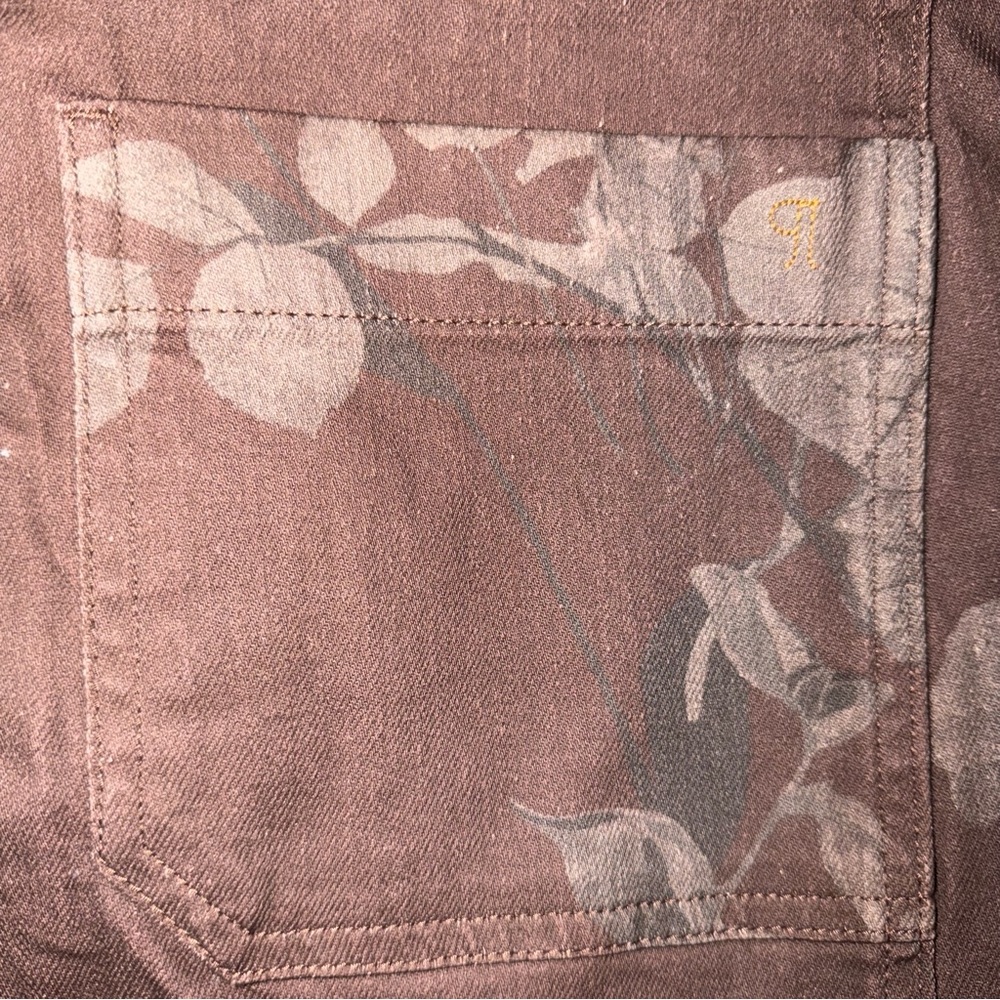 Pilcro Brown Floral Cropped Jeans - Picture 6 of 10